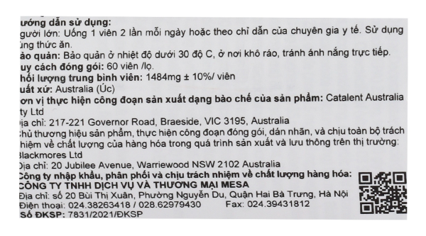 Blackmores Pregnancy & Breast - Feeding Gold dưỡng chất cho bà bầu lọ 60 viên