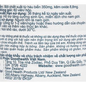 Goodhealth Oyster Plus tăng miễn dịch, sinh lực cho nam chai 60 viên
