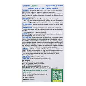 Orihiro tinh chất hàu tươi hỗ trợ tăng cường sinh lý nam hộp 120 viên