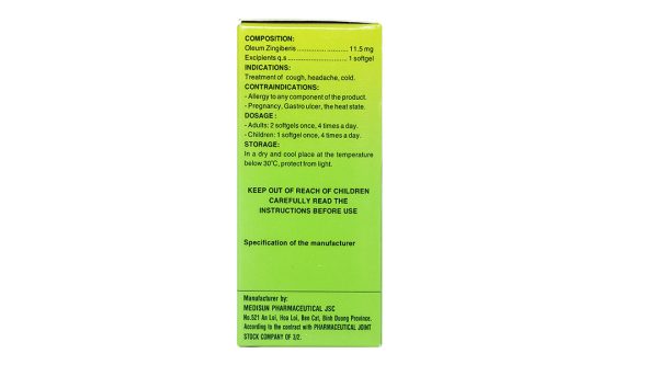 Ziber trị các chứng ho, nhức đầu, cảm mạo do lạnh (10 vỉ x 10 viên)