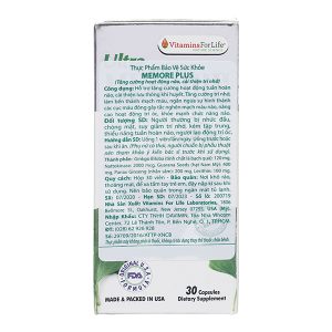 Ultra Memore Plus bổ não, cải thiện trí nhớ chai 30 viên
