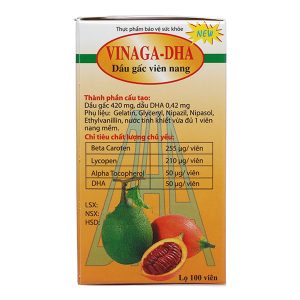 Dầu gấc Vinaga-DHA chống oxy hóa, tăng cường thị lực lọ 100 viên