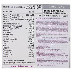 Diabetone Original hỗ trợ giảm nguy cơ đái tháo đường hộp 30 viên