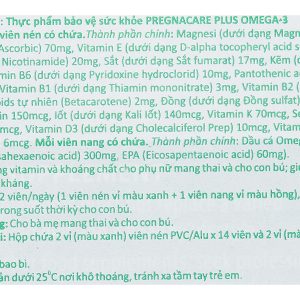 Vitabiotics Pregnacare Plus Omega 3 bổ sung vitamin & khoáng chất cho bà bầu hộp 56 viên