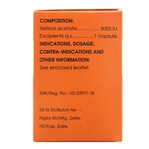 Vitamin A 5000IU phòng và trị các triệu chứng thiếu vitamin A (10 vỉ x 10 viên)