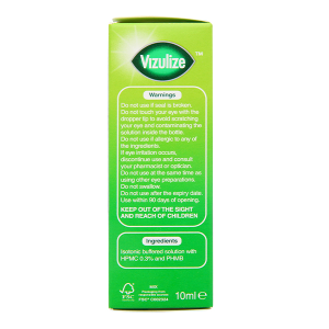 Nước mắt nhân tạo Vizulize Hypromellose 0.3% giảm cảm giác khô, kích ứng mắt chai 10ml