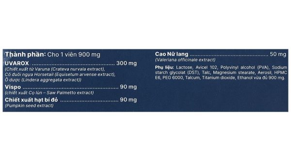 Vương Niệu Đan giảm kích thích bàng quang, giảm tiểu đêm hộp 20 viên