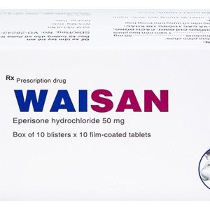 Waisan 50mg điều trị triệu chứng tăng trương lực cơ, co cứng cơ (10 vỉ x 10 viên)