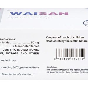 Waisan 50mg điều trị triệu chứng tăng trương lực cơ, co cứng cơ (10 vỉ x 10 viên)