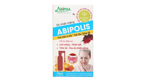 Xịt nhiệt miệng Abipolis hỗ trợ giảm loét miệng, viêm lợi chai 15ml