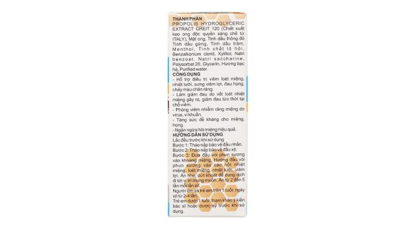 Xịt nhiệt miệng Abipolis hỗ trợ giảm loét miệng, viêm lợi chai 15ml