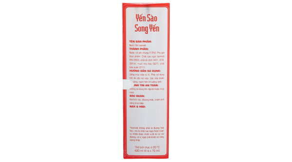 Nước yến đường ăn kiêng Isomalt Song Yến hộp 6 lọ x 70ml