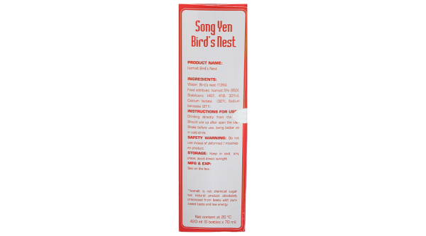 Nước yến đường ăn kiêng Isomalt Song Yến hộp 6 lọ x 70ml