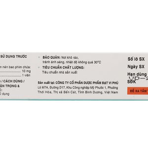 Zapnex-10 trị tâm thần phân liệt, rối loạn lưỡng cực (3 vỉ x 10 viên)