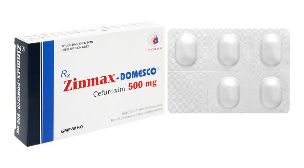Zinmax-Domesco 500mg trị nhiễm khuẩn đường hô hấp (2 vỉ x 5 viên)