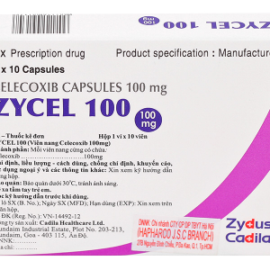 Zycel 100 giảm các triệu chứng viêm xương khớp và viêm khớp dạng thấp (10 vỉ x 10 viên)