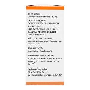 Dung dịch uống Zyrtec 0.1% giảm triệu chứng viêm mũi dị ứng, mề đay chai 60ml